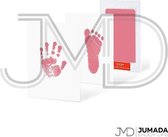 Jumada's Baby Voet- en Handafdruk Inktset - Baby Cadeau - Inclusief 2 Witte Kaartjes - Inktkleur Roze