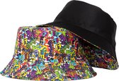 Reversible bucket hat - vissershoedje - graffiti ontwerp - omkeerbaar - kwaliteit bucket hat