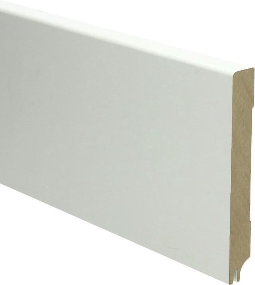 Hoge plinten - MDF - Moderne plint 120x15 mm - Wit - Voorgelakt - RAL 9010 - Geluiddempend- Per 5 stuks 2,4m