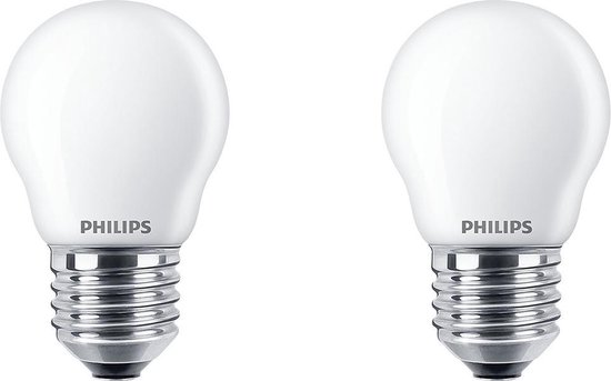 Barmhartig geduldig Oplossen Philips energiezuinige LED Kogellamp Mat - 40 W - E27 - warmwit licht - 2  stuks -... | bol.com