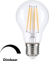 LED-FILAMENT LAMP-HELDER GLAS-DIMBAAR-E27-2700K-8W-810 LUMEN-300°
