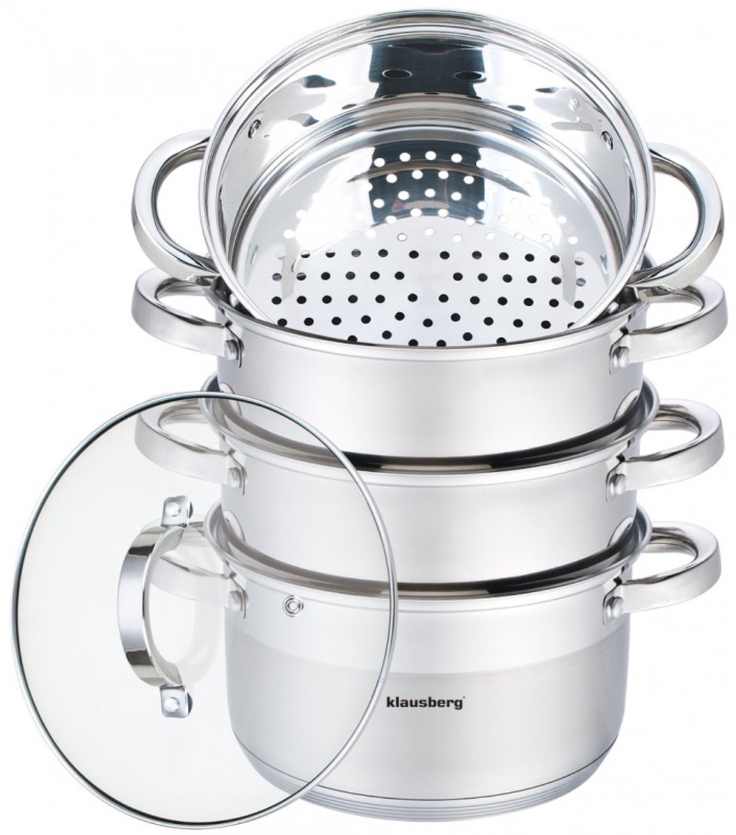 Bol.com Klausberg 7143 - stoompan - 5 delig - 22cm - rvs - alle warmtebronnen aanbieding