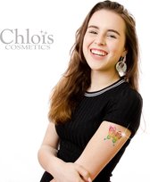 Chloïs Tryout Glittertattooset Girl - Chloïs Cosmetics - Glitter Tattoo - 6 sjablonen - 9 Tattoos - 7 ml Huidlijm - 3 x 5ml Cosmetische Glitter geschikt voor Glitter Tattoo, Schmin