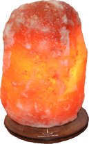 Lampe Himalaya Salt Dreams socle bois sel de l'Himalaya - orange 3 à 5 kg