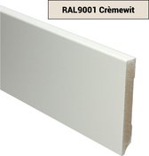 Hoge plinten - MDF - Moderne plint 120x15 mm - Wit - Voorgelakt - RAL 9001 - Per stuk 2,4m