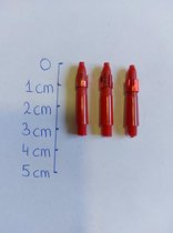 Shaften plastic - rood - 10 sets (30 stuks)- Extra short