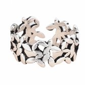Zilveren- verstelbare- ring- Flower-7 mm - Charme Bijoux