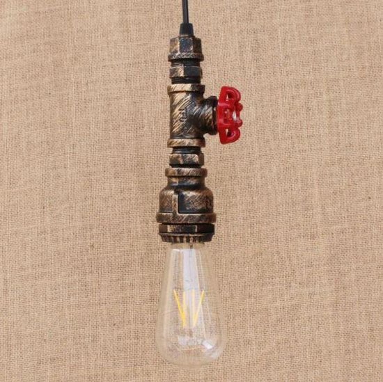 Plafondlamp kraan - hanglamp waterleiding - E27 fitting - inclusief bulb -  retro lamp... | bol.com