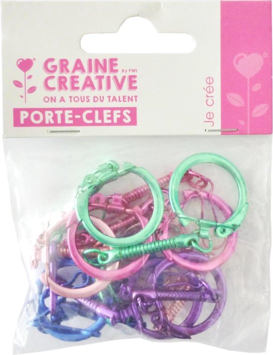 Lot de 6 porte-clés couleur or rose avec mousquetons GRAINE CREATIVE : Chez  Rentreediscount Loisirs créatifs