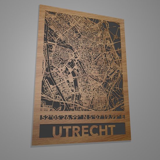Stadskaart Utrecht met coördinaten