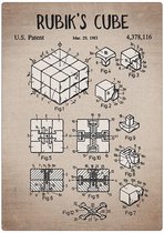 Wandbord: Patent Rubik's Cube uit 1983! - 30 x 42 cm