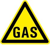 Waarschuwingsbord gas - kunststof 400 mm