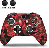 Siliconen Controller Hoesjes | Beschermhoes Skin | Geschikt voor Xbox One | Softcover Case | Grip | Camo Rood