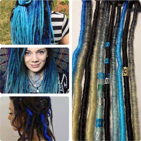 100 Perles Dreadlocks JOCXZI - Accessoires Cheveux Tissés, Colorés Et Réglables Pour Coiffures Fun