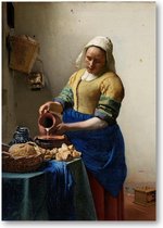 Het melkmeisje, Johannes Vermeer, ca. 1660 - A2 Poster Staand - 42x59cm - Johannes Vermeer - Meesterwerken