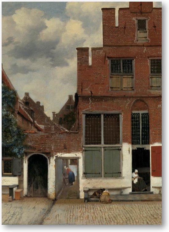 Gezicht op huizen in Delft, bekend als ‘Het straatje’, Johannes Vermeer, ca. 1658 - 50x70 Dibond voor Binnen én Buiten - Johannes Vermeer - Meesterwerken