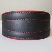 Windhonden halsband zwart-rood maat L - Greyhound halsband 36-43cm