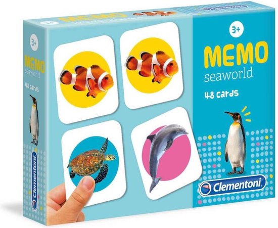 Thumbnail van een extra afbeelding van het spel Clementoni Memo Zeedieren met 48 Kaarten