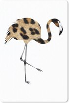 Muismat FlamingoKerst illustraties - Een gevlekte flamingo op een witte achtergrond muismat rubber - 18x27 cm - Muismat met foto