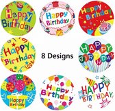 25 Stickers- Happy Birthday- rond- 2.5 cm-Charme Bijoux