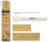 Herbruikbare Bamboe Rietjes | 12 Rietjes 15 & 22cm | Herbruikbaar Rietje | Sterk & Duurzaam | Cocktail Rietje | Biologisch Afbreekbaar & Milieuvriendelijk | Vaatwasserbestendig | O