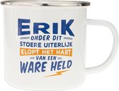 Mok - Top vent - Erik - Geëmailleerd - Gevuld met verpakte Sorini bonbons - In cadeauverpakking