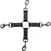 4-way Leather Hogtie Cross - Black