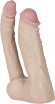 Doc Johnson Vac-U-Lock dubbele dildo - voorbinddildo Natural Double Penetratorkin wit - 16 cm