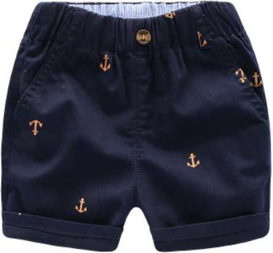 Korte broek jongen / meisje – Shorts – Ankers – Donkerblauw – Leeftijd ca. 3 – 4 jaar