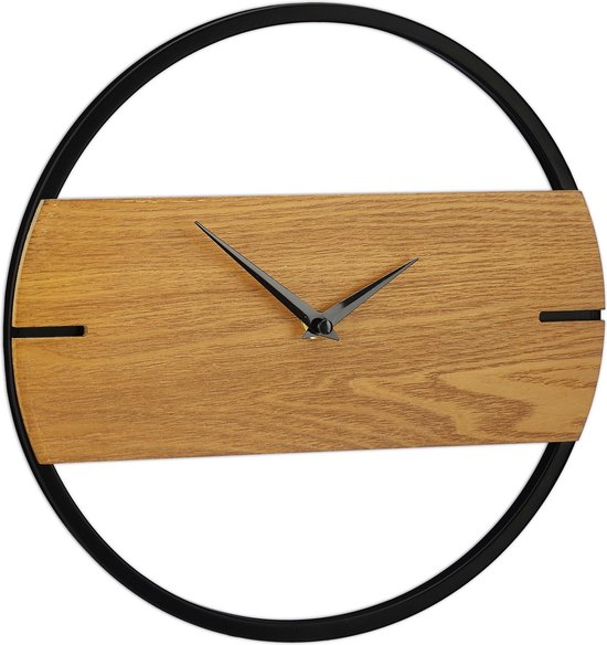 relaxdays Horloge murale bois et métal - horloge murale analogique - horloge  de salon... | bol