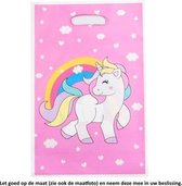 10 Uitdeelzakjes Roze Eenhoorn 16,5 x 25 cm - Cellofaan Plastic Traktatie Kado Zakjes - Snoepzakjes - Koekzakjes - Koekje - Cookie