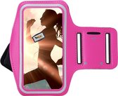 Geschikt voor Oppo Find X3 Lite Hoesje - Sportband Hoesje - Sport Armband Case Hardloopband Roze