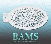 Bad Ass Stencil Nr. 2005 - BAM2005 - Schmink sjabloon - Bad Ass mini - Geschikt voor schmink en airbrush