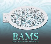 Bad Ass Stencil Nr. 2012 - BAM2012 - Schmink sjabloon - Bad Ass mini - Geschikt voor schmink en airbrush