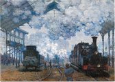 Station Saint-Lazare in Parijs, aankomst van een trein, Claude Monet - Foto op Posterpapier - 59.4 x 42 cm (A2)