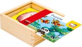 Puzzle Bino Petite Taupe & Panda Junior 13 Cm Bois 17 pièces