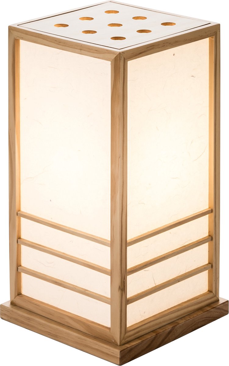 Fine Asianliving Japanse Tafellamp Shoji rijstpapier Hout Naturel - Miyazaki B22xD22xH40cm