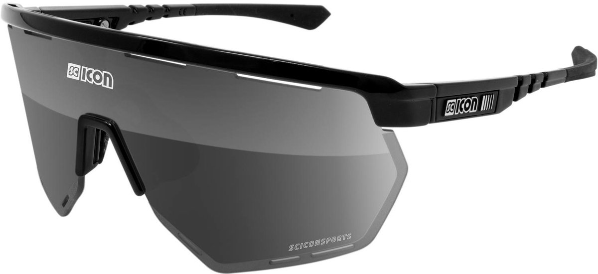 Scicon - Fietsbril - Aerowing - Zwart Gloss - Multimirror Lens Zilver