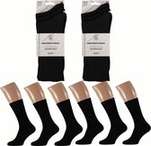 Diabetes sokken anti press naadloos 6 paar (zwart) 39-42