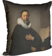 Johannes Uytenbogaert, Rembrandt van Rijn - Foto op Sierkussen - 60 x 60 cm