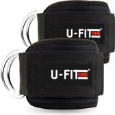 U Fit OneÂ® 2 Stuks Ankle Strap Fitness met Draagtas - Enkelband - Ankle Cuff Strap - Enkel straps - Gewichten - Billen trainer - Billen lift - Heup trainer