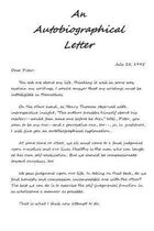 An Autobiographical Letter