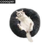 Coooper- Donut Kattenmand- Fluffy Kattenmand - 60 cm - M – Donker grijs – wasbaar – verschillende maten en kleuren verkrijgbaar – pluche - luxe