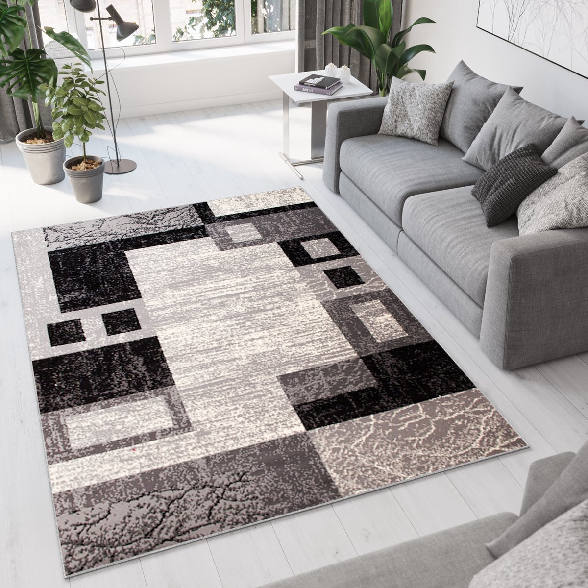 Tapiso Dream Vloerkleed Grijs Woonkamer Modern Laagpolig Tapijt Maat- 130x190 Grijs 19