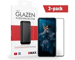 2-pack BMAX geschikt voor Honor 20 Pro Screenprotector Full Cover / Gehard glas / Beschermglas / Tempered Glass / Glasplaatje / Telefoonbescherming / Plexiglas scherm / Plexiglas - Zwart