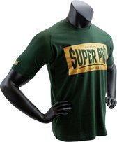 Super Pro T-Shirt met logo - Katoen - Groen met goud - L