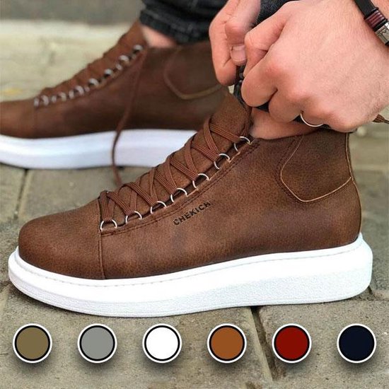Sneaker Chekich homme - marron - baskets montantes - chaussures - confortables - CH258 - taille 43