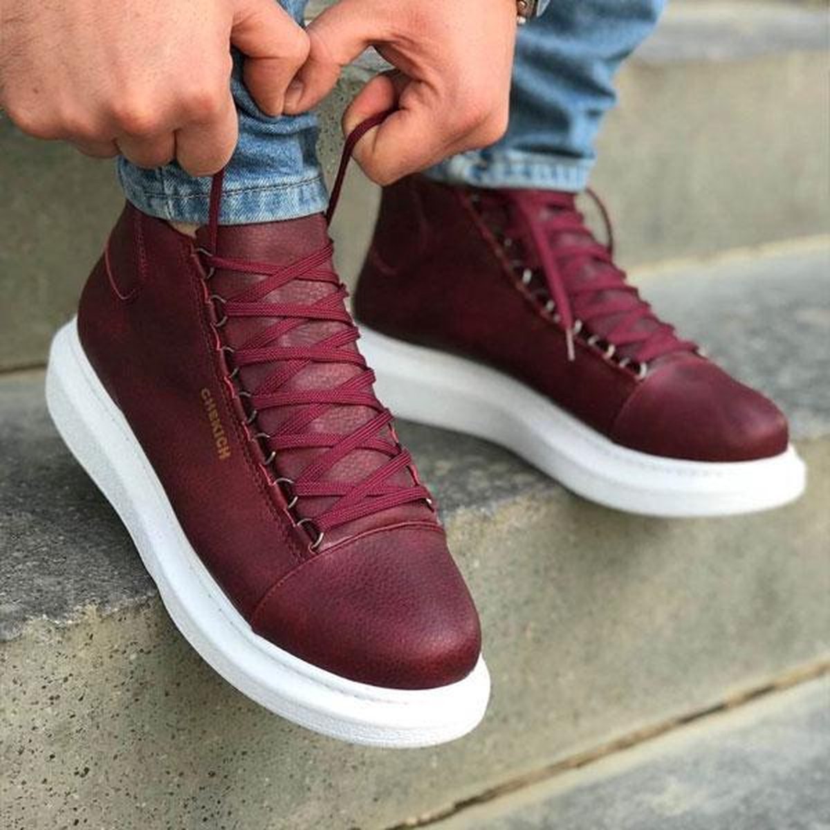 Rode hoge sneakers heren hotsell