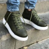 Chekich Heren Sneaker - khaki - groen - hoge sneakers - schoenen - comfortabele - CH258 - maat 42