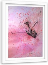 Foto in frame , Abstracte dansende ballerina ​, 120x80cm , multikleur  , Premium print